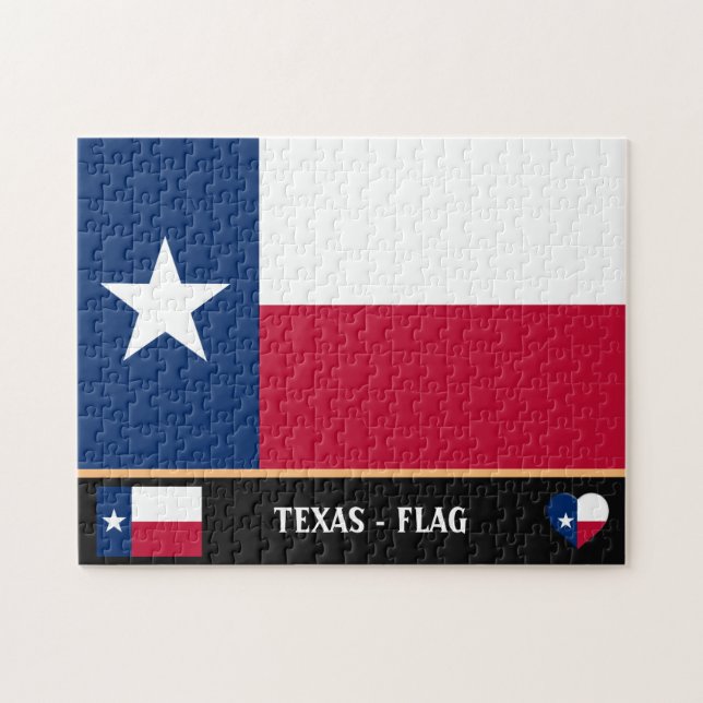Texas Flag & Texas State USA /America Jigsaw Puzzle (Horizontal)