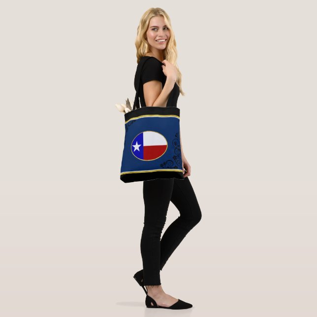 Texas flag tote bag (On Model)