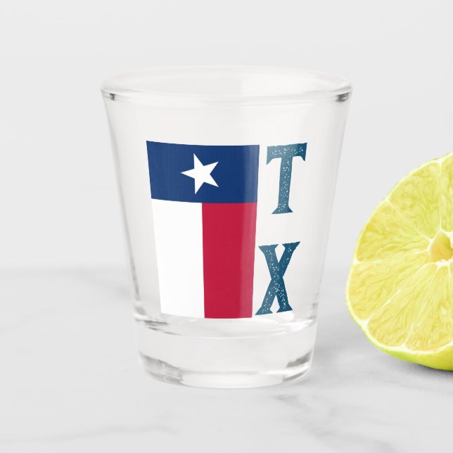 Texas Flag (vertical) Shot Glass (Front)