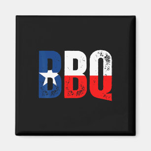 Texas Flag With Bbq Magnet