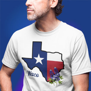 Texas Flag with State Flower Bluebonnet Custom T-Shirt