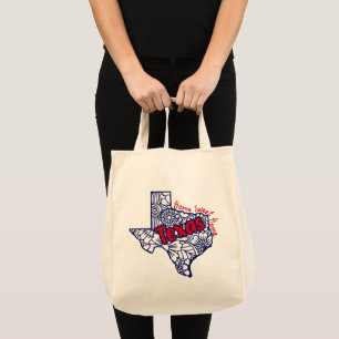 Texas Floral Doodles   Tote Bag