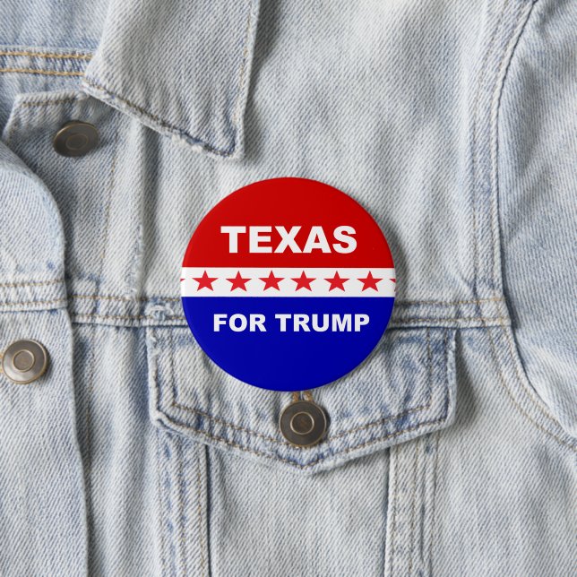 Texas For Trump 3 Inch Round Button (In Situ)