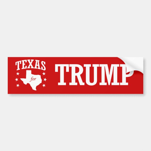 TEXAS FOR TRUMP BUMPER STICKER (Front)