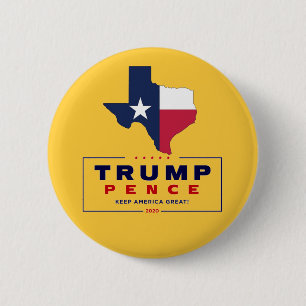 Texas for Trump Pence 2020 2 Inch Round Button