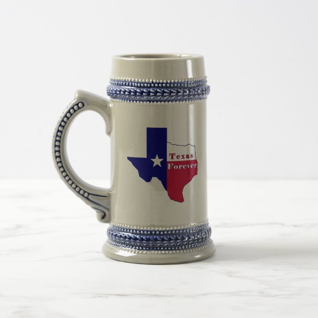 Texas Forever Flag Map Beer Stein (Left)