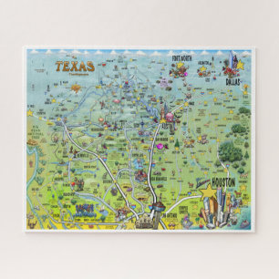 Texas Fun Map Jigsaw Puzzle