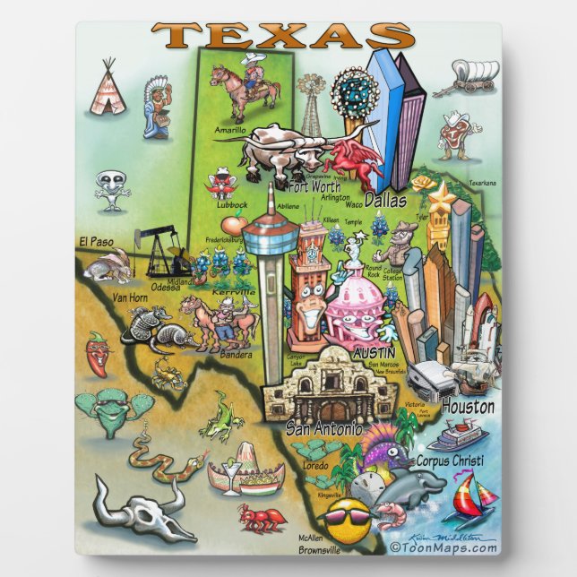 Texas Fun Map Plaque (Front)