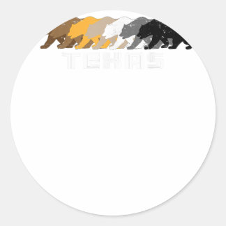 Texas Gay Bear Distressed  Classic Round Sticker
