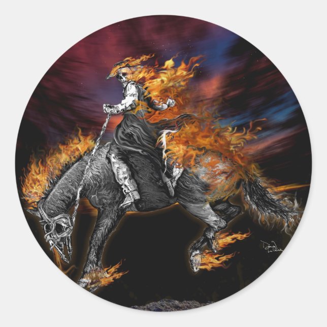 Texas Ghost Rider Classic Round Sticker (Front)