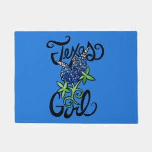 Texas Girl texas Bluebonnets Doormat