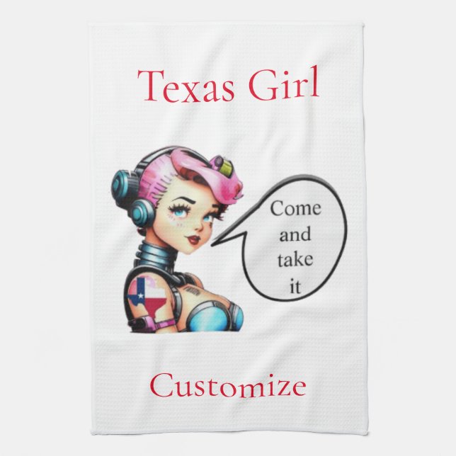 Texas Girl Thunder_Cove  Kitchen Towel (Vertical)