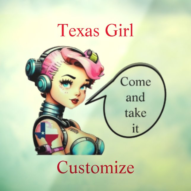 Texas Girl Thunder_Cove  Window Cling (Sheet 3)