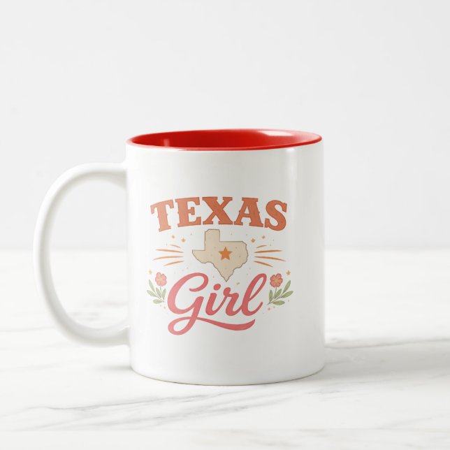 Texas Girl  Two-Tone Coffee Mug (Left)