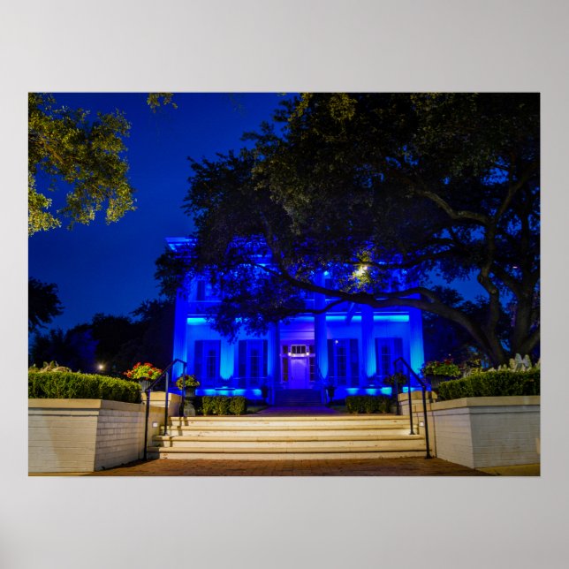 Texas Governor's Mansion Back the Blue Poster (Front)
