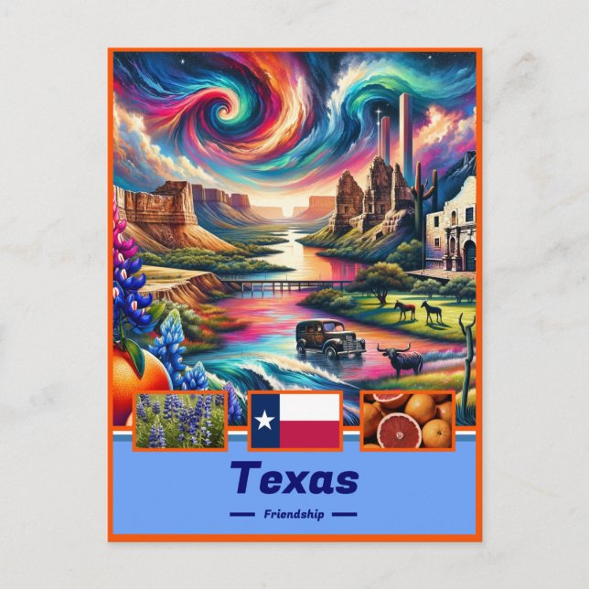 Texas Grandeur Iconic Landmarks & Nature Postcard (Front)