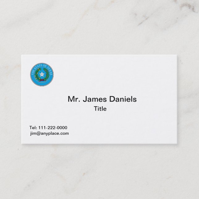 Texas Great Seal Business Card Template (Front)