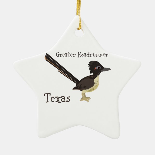 Texas Greater Roadrunner Ceramic Ornament (Back)