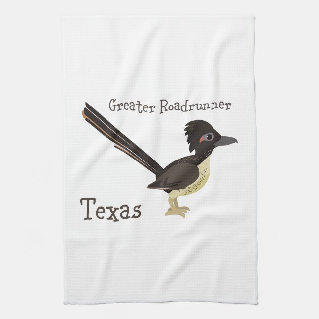 Texas Greater Roadrunner Kitchen Towel (Vertical)