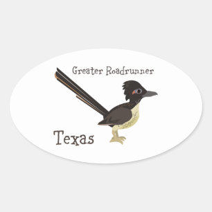 Texas Greater Roadrunner Oval Sticker