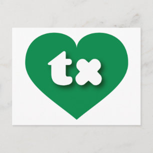 Texas green heart - I love tx Postcard