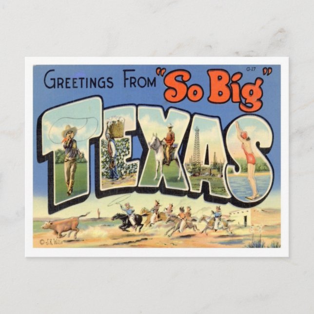 Texas Greetings From US States Postcard (Front)