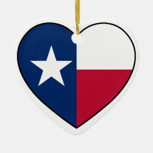 Texas Heart Ornament for Christmas Tree