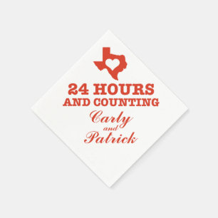 Texas Heart Rehearsal Dinner   24 Hours & Counting Napkin