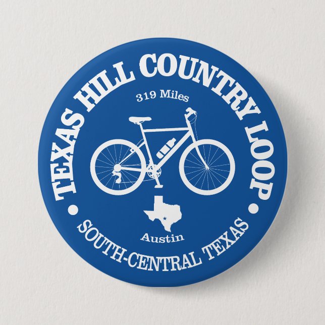 Texas Hill Country (cycling) 3 Inch Round Button (Front)