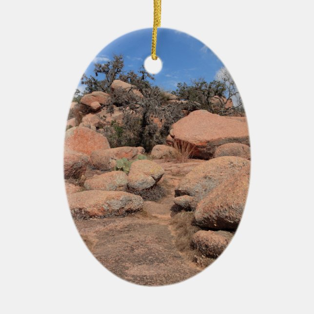 Texas Hill Country Enchanted Rock State Park Ceramic Ornament (Front)