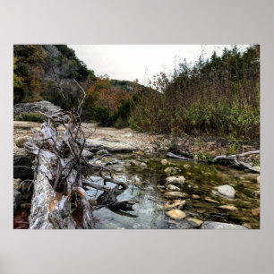 Texas Hill country rocks and creek Poster