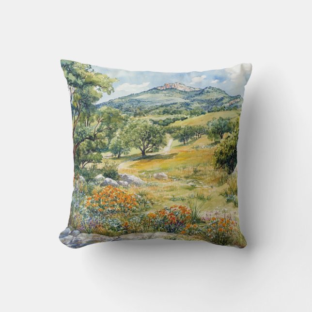 Texas Hill Country Throw Pillow (Front)