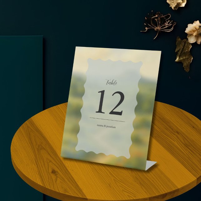 Texas Hill Country Wedding Table Name Cards Pedestal Sign (Creator Uploaded)