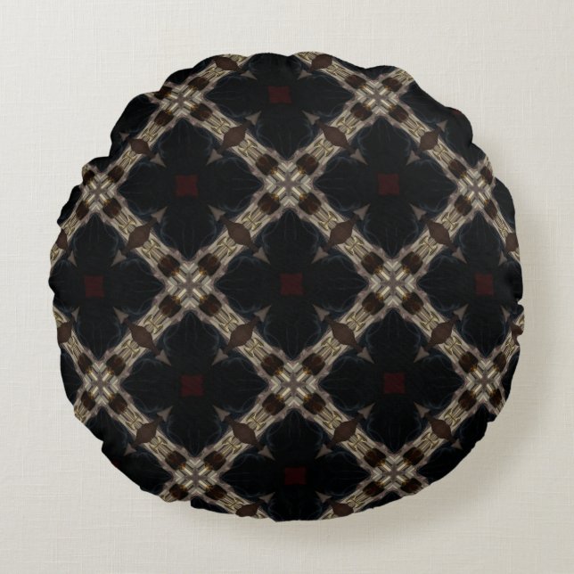 Texas Ho-Down Decor Pattern Round Pillow (Front)