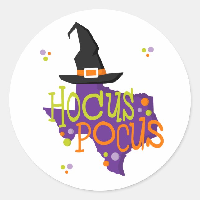 Texas Hocus Pocus Halloween Classic Round Sticker (Front)