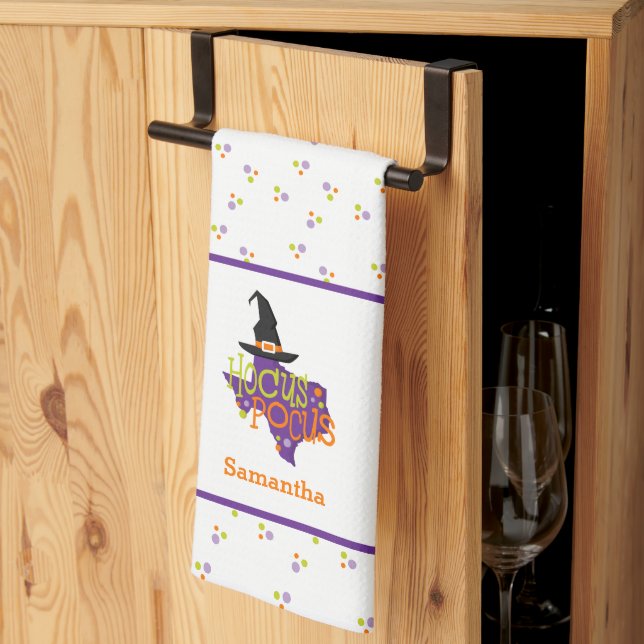 Texas Hocus Pocus Halloween Kitchen Towel (Thirds Fold)
