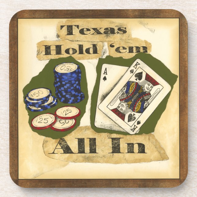 Texas Hold 'Em Hand with King and Ace Coaster (Front)