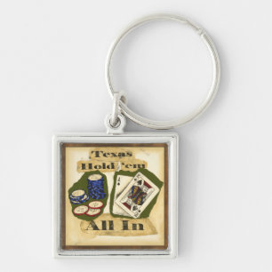 Texas Hold 'Em Hand with King and Ace Keychain