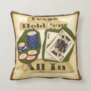 Texas Hold 'Em Hand with King and Ace Throw Pillow
