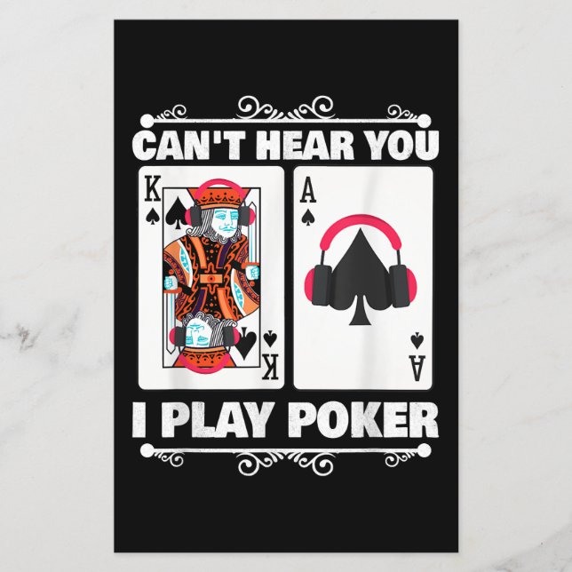 Texas Holdem Poker Cant Hear You I Play Poker Flyer (Front)