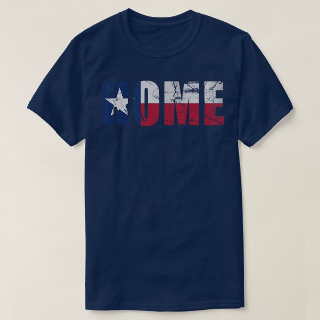 Texas Home Flag Texan Vintage Fade T-Shirt (Design Front)