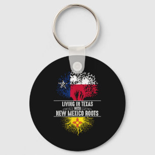 Texas Home New Mexico Roots State Tree Flag Love G Keychain