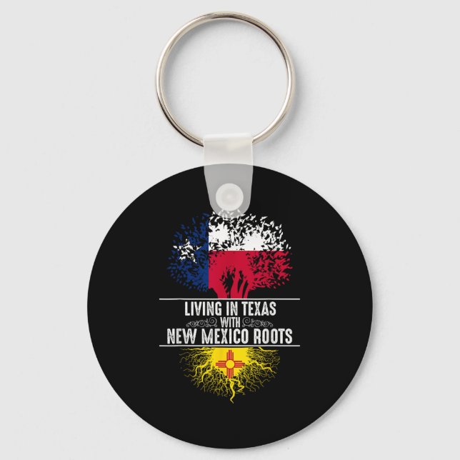 Texas Home New Mexico Roots State Tree Flag Love G Keychain (Front)