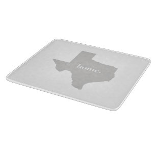 Texas home silhouette state map cutting board