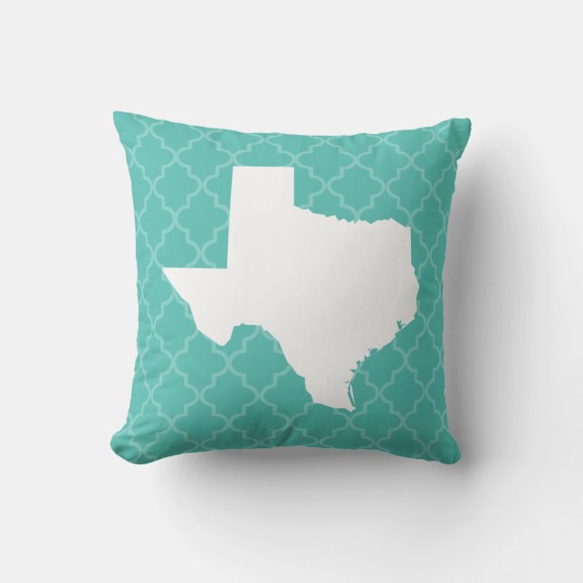 Texas Home State Quatrefoil Throw Pillow (Front)