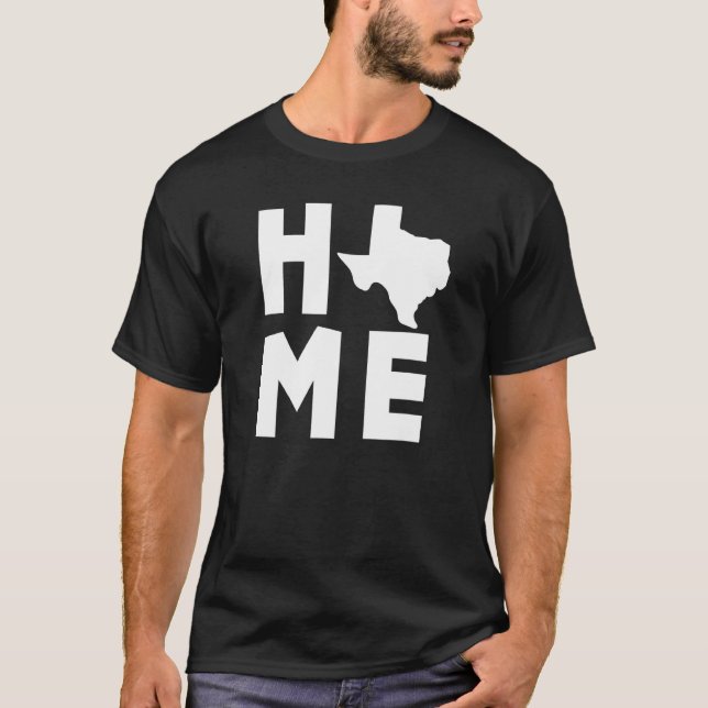 Texas Home Us State Map T-Shirt (Front)