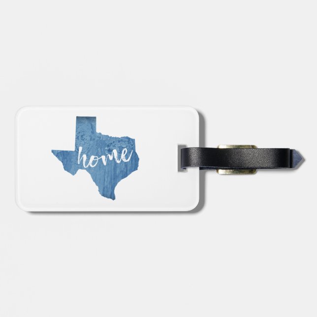 Texas Home Wood Grain Luggage Tag (Back Horizontal)