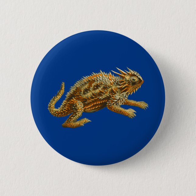 Texas Horned Lizard 2 Inch Round Button (Front)