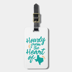 Texas Howdy Luggage Tag, Turquoise Luggage Tag