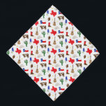 Texas Icons Bandana<br><div class="desc">This bandana features all your favourite Texas icons; cowboy hats,  boots,  cacti,  guitars,  bluebonnets,  footballs,  longhorns,  and of course,  the Texas flag!</div>